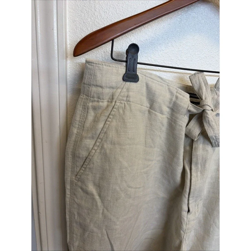 Island Company Mens Beachcomber Linen Pants Size Large Tan Beige Casual